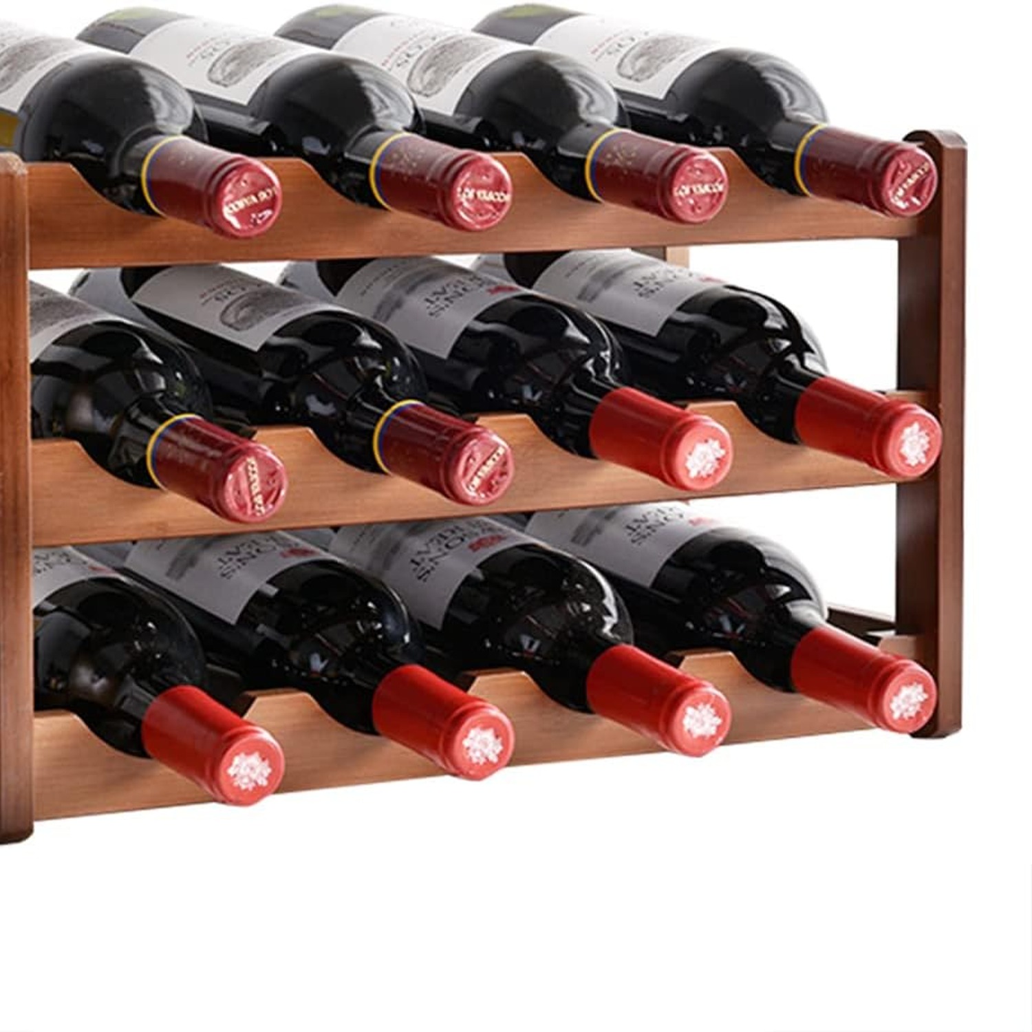 Bamboo Wine Rack 12 Bottle 3-Tier Countertop Stand, a wine rack from Wine Rack Company