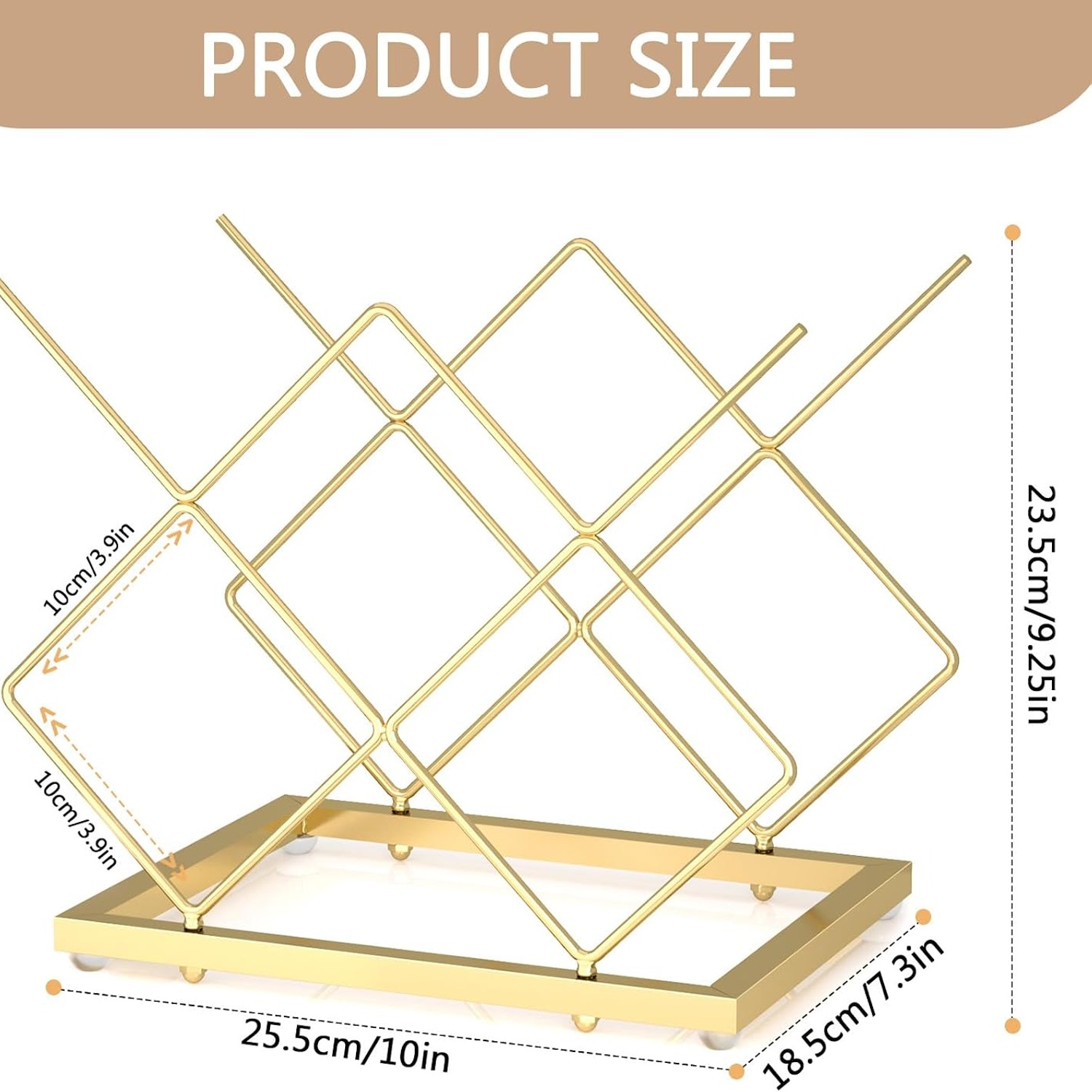 Gold 5 Bottle Countertop Wine Rack: image 4