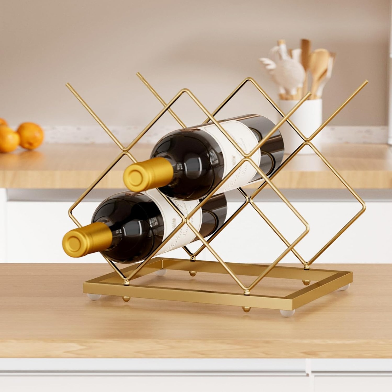 Gold 5 Bottle Countertop Wine Rack: image 5