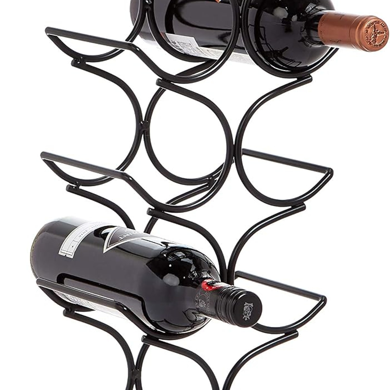 Black Metal 12-Bottle Freestanding Wine Rack: image 2