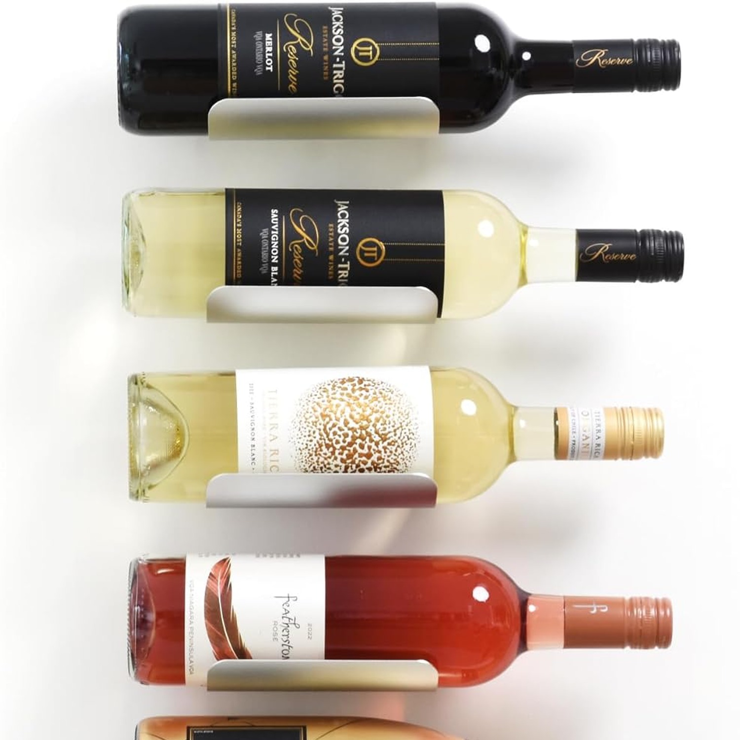 Wall Mounted Wine Bottle Rack (Set of 6, Anodised Aluminium)
