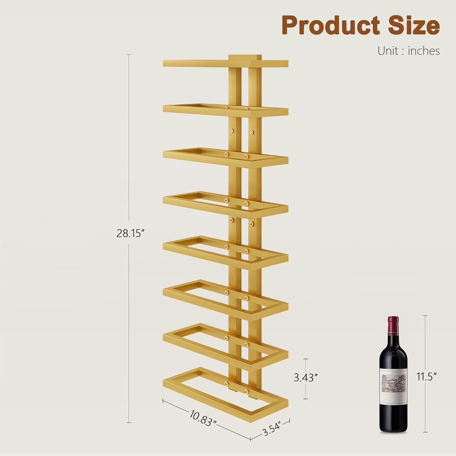 16 Bottle Wall Mounted Wine Rack Set (2 Pack, 8 Tier Each): image 8