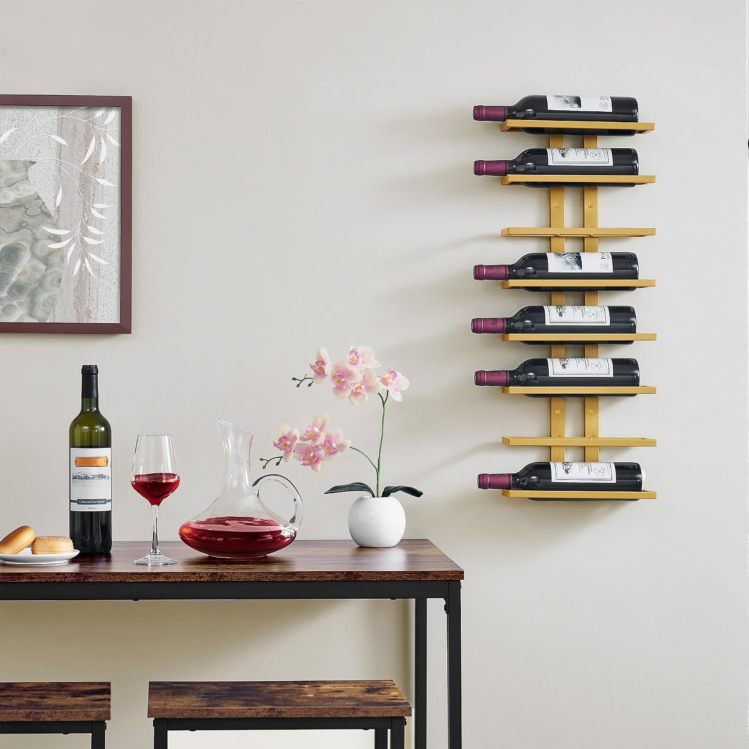 16 Bottle Wall Mounted Wine Rack Set (2 Pack, 8 Tier Each): image 9