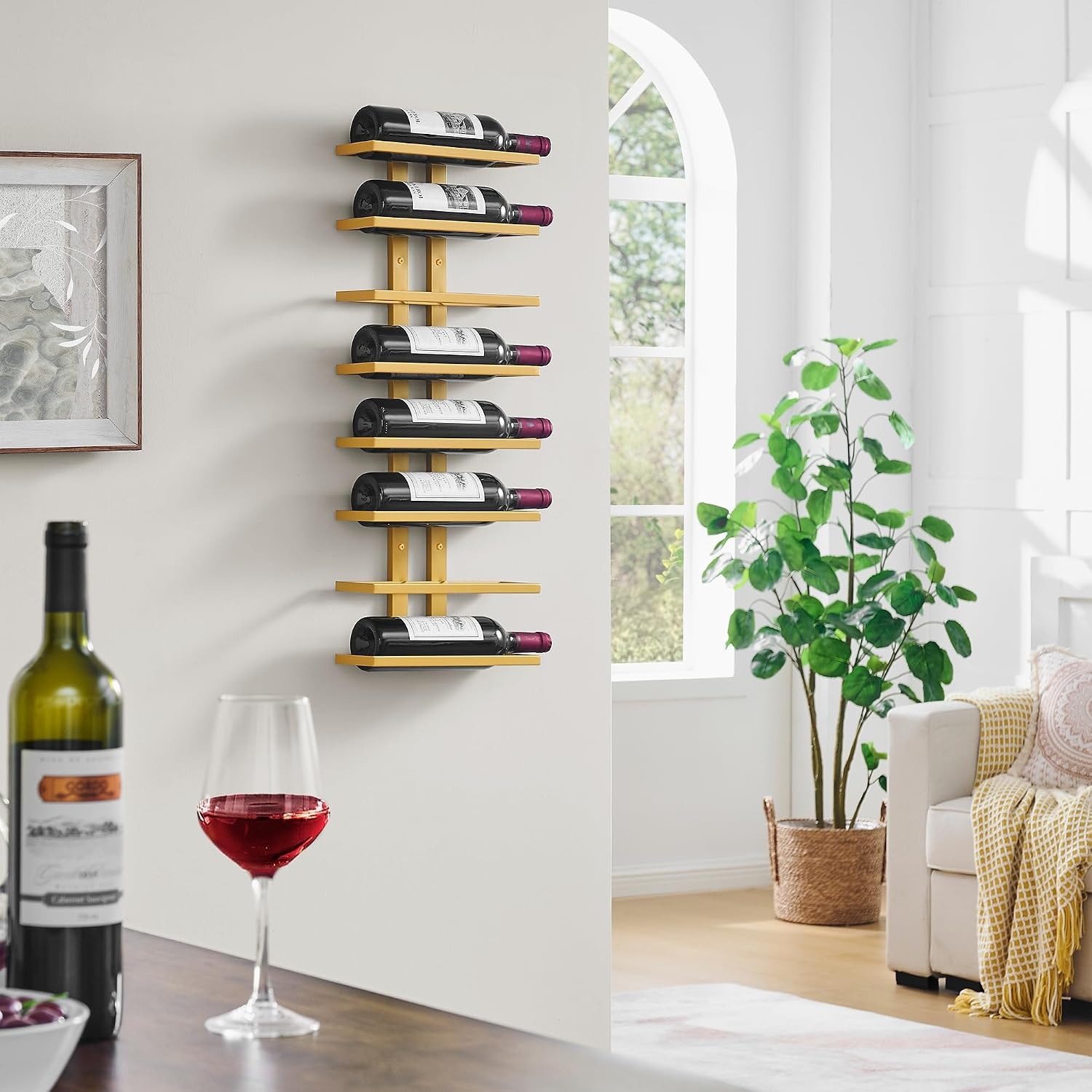 16 Bottle Wall Mounted Wine Rack Set (2 Pack, 8 Tier Each): image 10