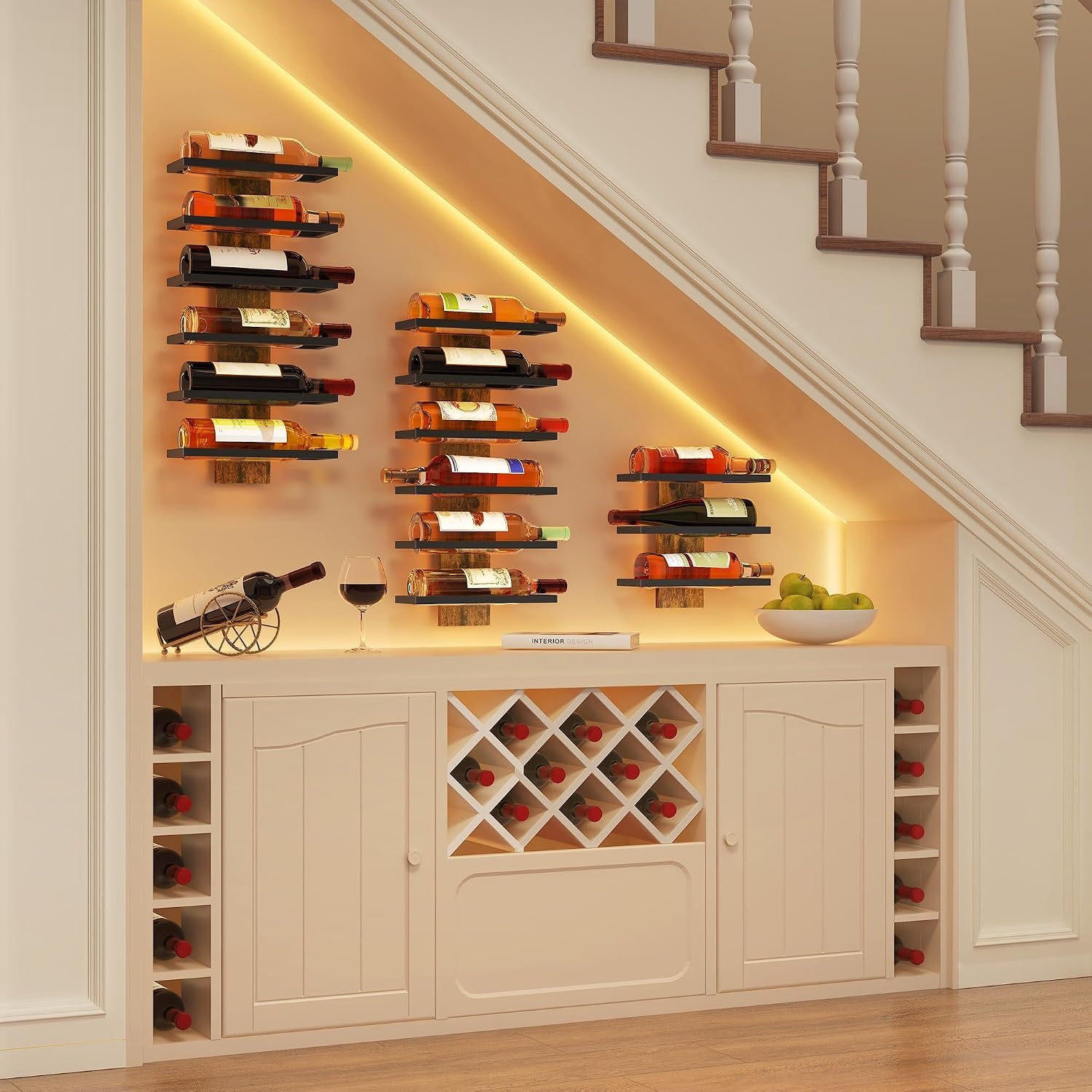 6 Tier Wall Mounted Wine Rack
