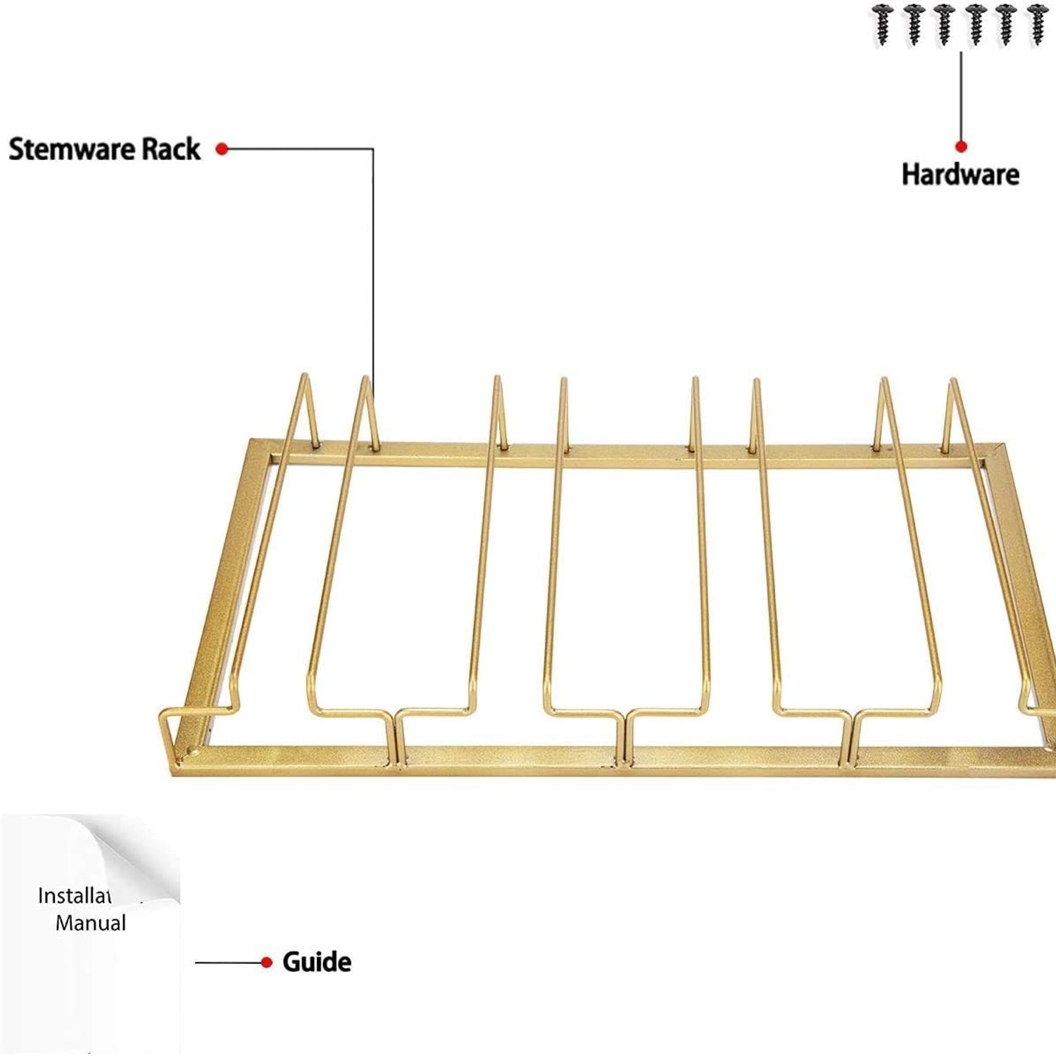 Under Cabinet Wine Glass Rack 2 Pack: image 7